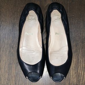 Black Louboutin Pee Toe Flat
